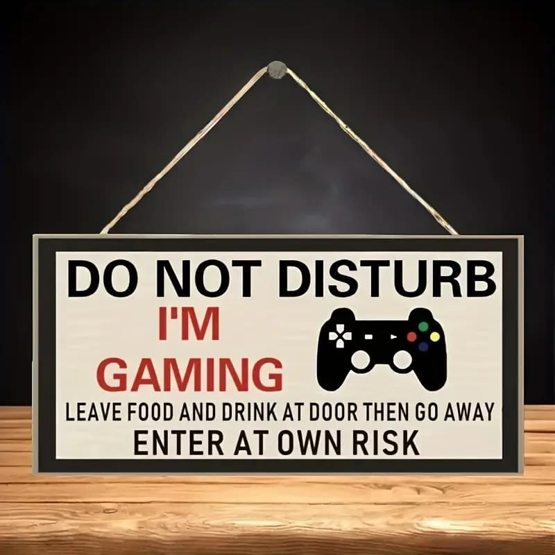 Rustic Wooden Sign 'Do Not Disturb I'm Gaming'