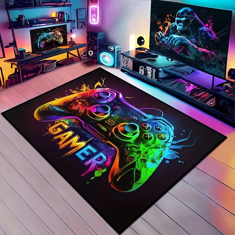 Gamepad Pattern Carpet Rug For Gaming Room